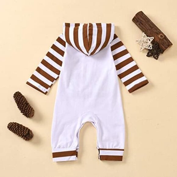 NEW! Baby Boy Girl My 1st Thanksgiving Long Sleeve Hoodie Romper Baby Clothes 😊 - Picture 2 of 5